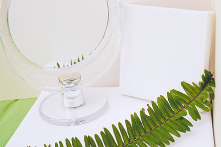 Clean and natural mockup in green and neutral tones, a Photo by NanihtaCreative