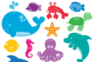 Sea Animals Photoshop Brushes