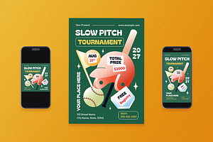 Slow Pitch Tournament Flyer Set, a Flyer Template by Aiyari Graphic