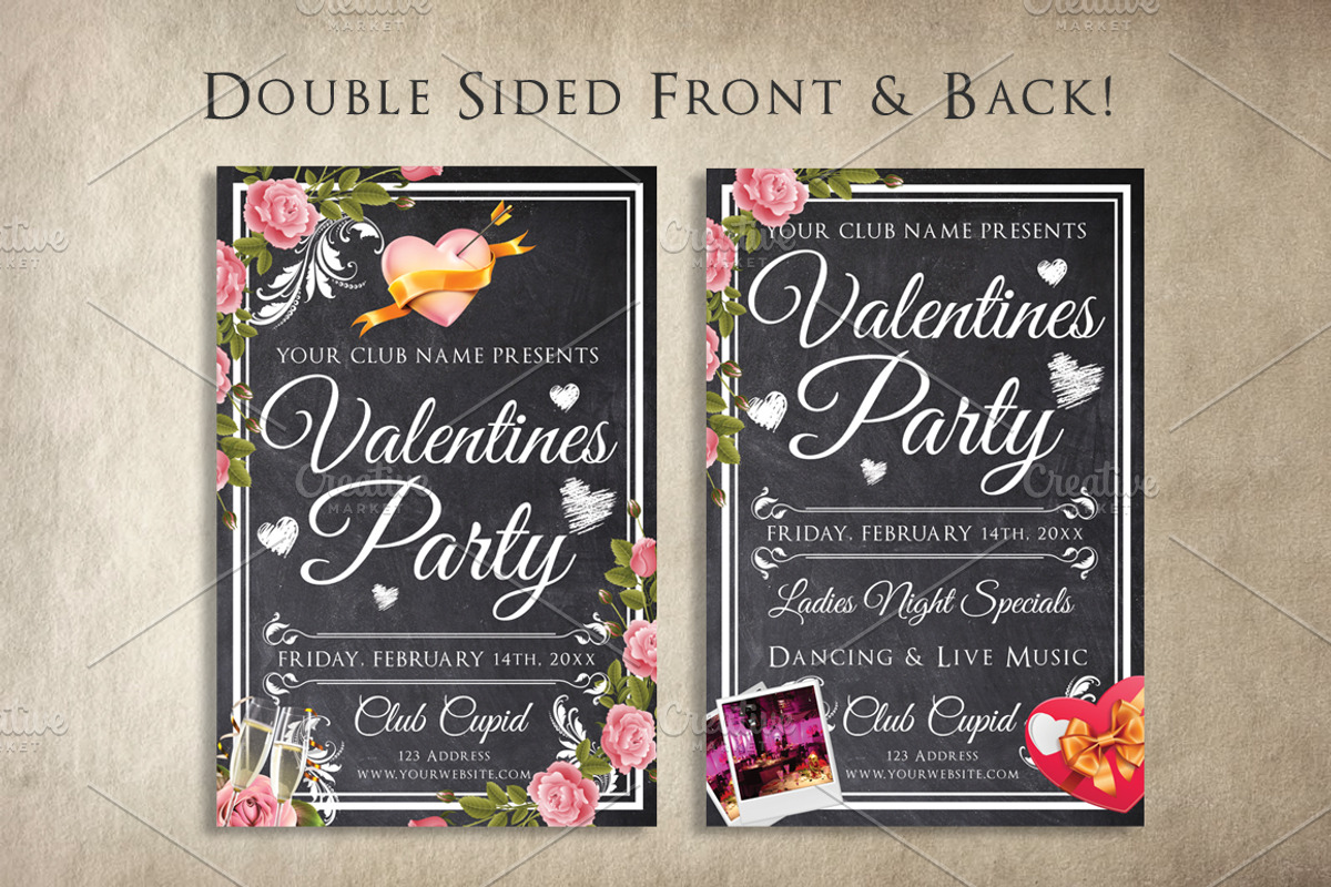 Chalk Valentines Flyer, a Flyer Template by SkyvaraSupply (Photo 1 of 4)