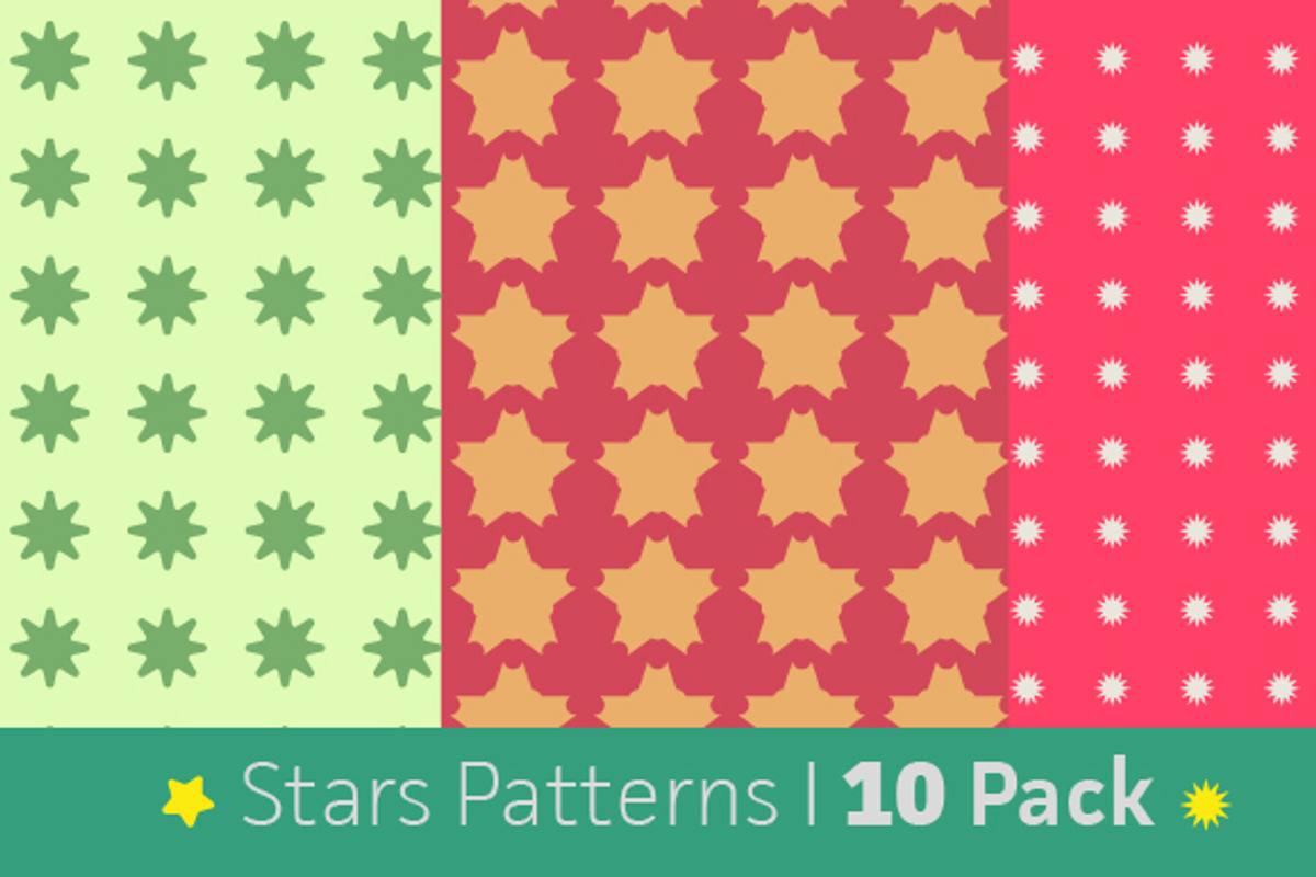 Stars Patterns 10 Pack(AI, PNG, JPG), a Pattern Graphic by SUBCUTANEO STORE (Photo 2 of 4)