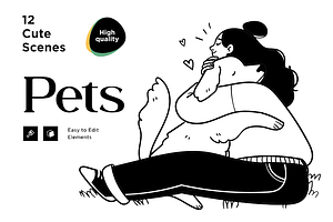 People&Pets illustration set 2, a Person Illustration by StonePic