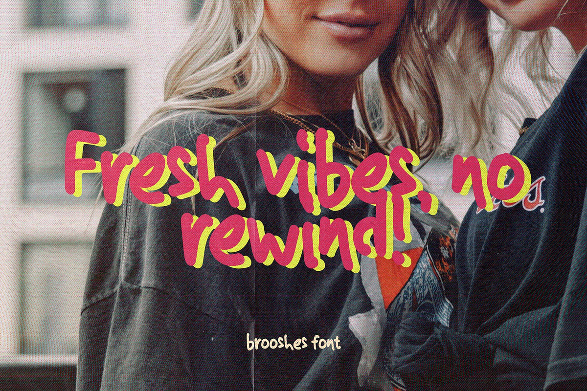 Brooshes Retro Handwritten Font, a Handwritten Font by Artcoast Std. (Photo 7 of 8)
