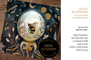 Bumblebee in Crystal Ball Artwork, an Animal Illustration by The Dutch Lady Designs (Thumbnail 2 of 4)