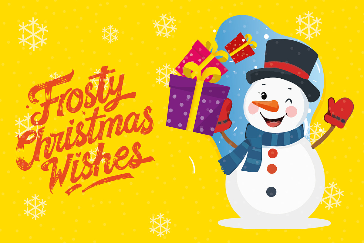 Christmas Snowman Vector Bundle, a Seasonal Illustration by rix_designs (Photo 2 of 5)