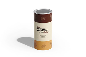 Paper Tube With Metallic Lid Mockup