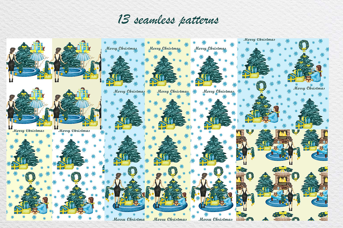 Hand Drawn Christmas Watercolor Clip, a Seasonal Illustration by Fresh art by Larysa (Photo 4 of 5)