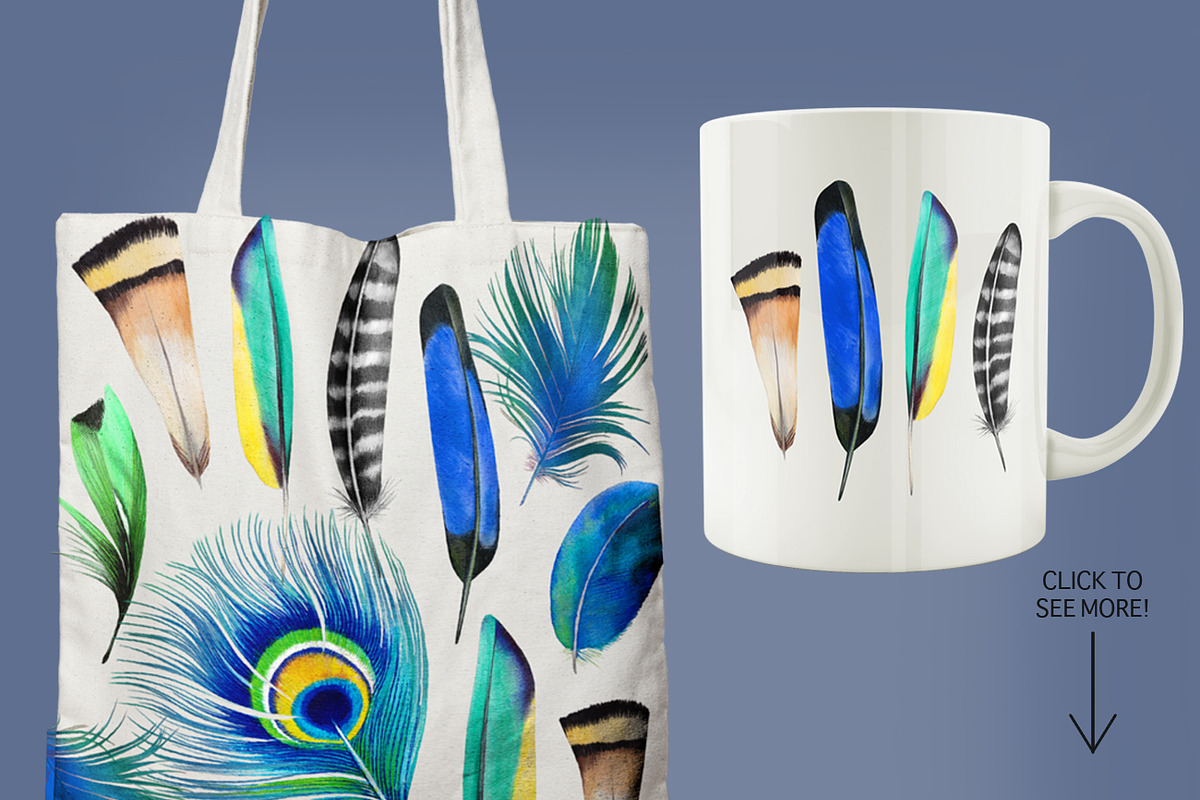 Feathers blue pack, an Illustration by Dana Designs (Photo 2 of 2)