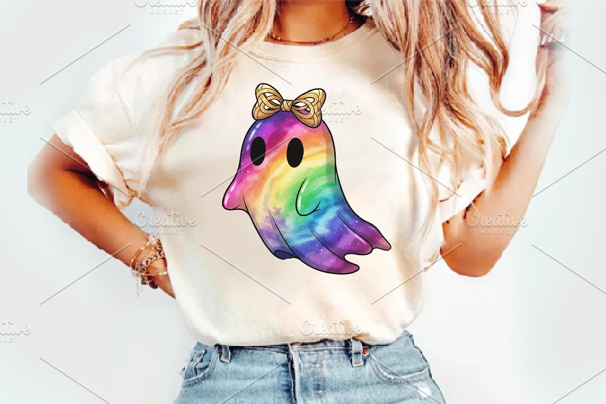 Iridescent Ghost Pumpkin PNG, an Illustration by Watercolor design (Photo 1 of 4)