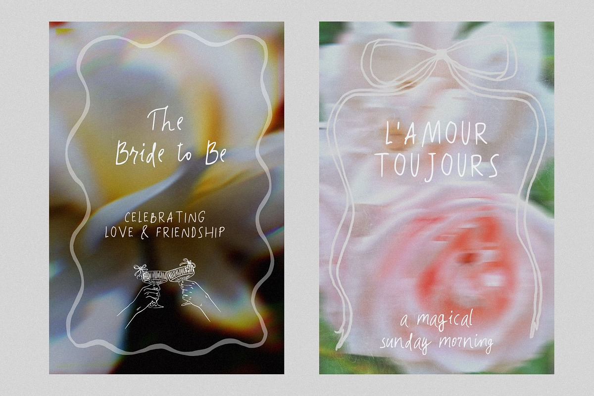 Sunday Champagne. Whimsical Font Duo, a Script Font by PaperJamLab (Photo 7 of 13)