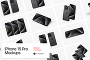 iPhone 15 Pro Mockups, an iPhone Mockup by ls.graphics (Thumbnail 1 of 9)