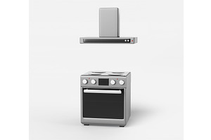 3d gas range stove with oven, a Technology Illustration by Marozhkastudio