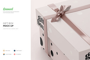 Large Carton Gift Box Mockup