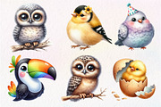 Cute Birds Sublimation Clipart PNG, an Illustration by Dream Creation (Thumbnail 7 of 7)