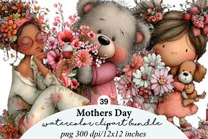 Mother's Day Clipart Bundle, an Illustration by Digital Artistic99