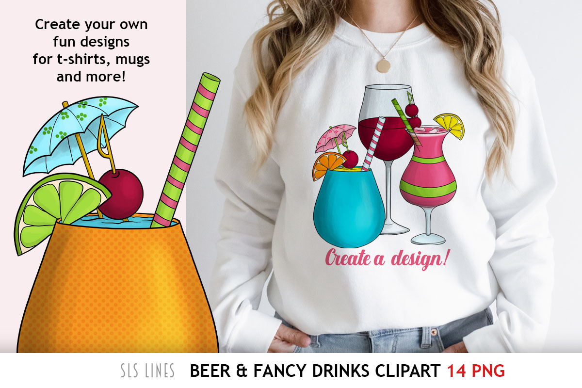 Beer & Fancy Drinks Clipart, a Food Illustration by SLS Lines (Photo 3 of 4)