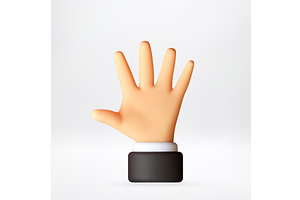 3d Man hand showing five finger, an Object Illustration by Abscent