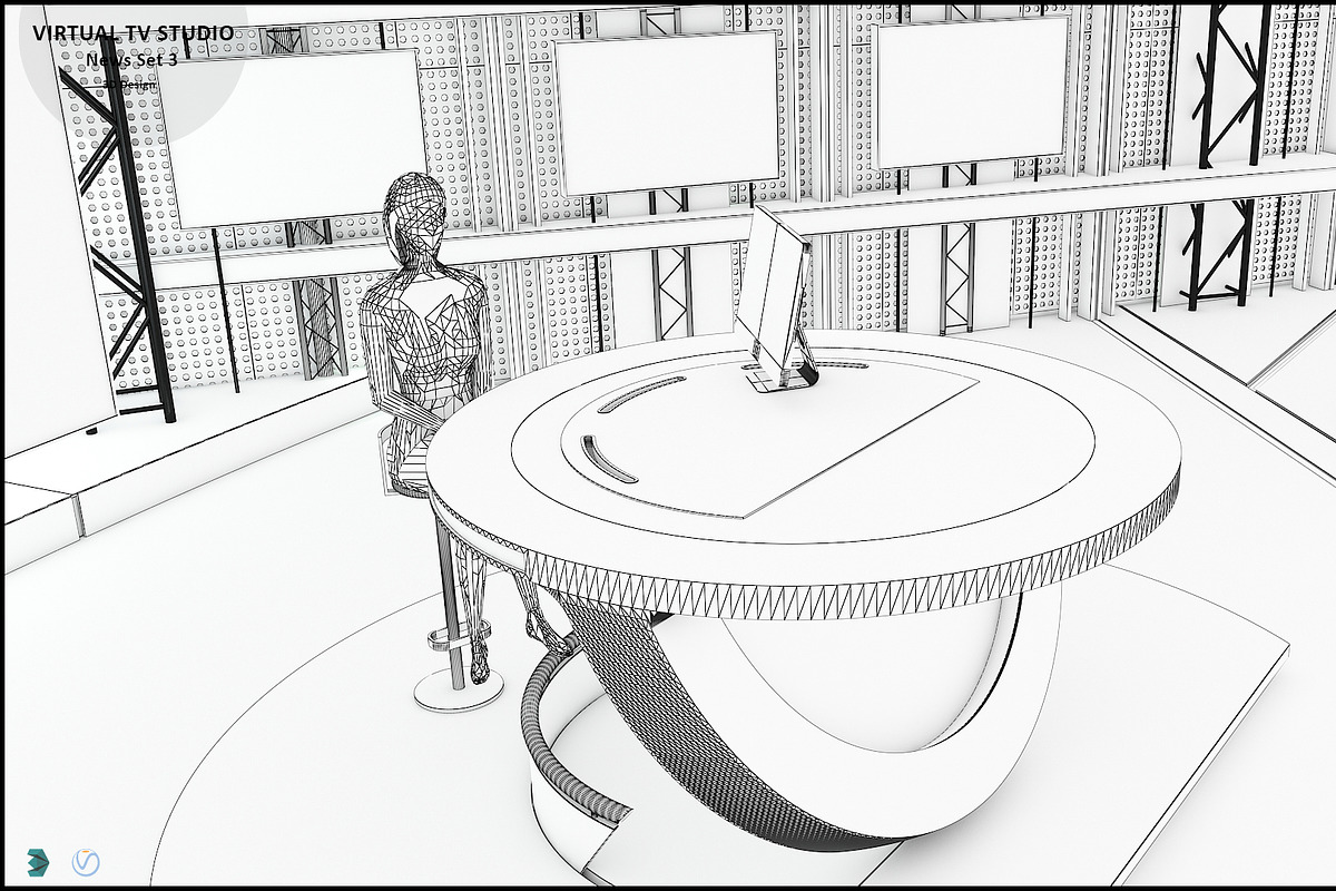 TV Studio Collection Vol 6 - 2 PCS, an Architecture 3D Model by akerStudio (Photo 88 of 98)