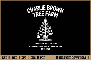 Vintage Charlie Brown Tree Farm SVG, a Seasonal Illustration by Handy Arts Studio