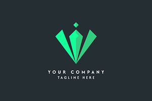 Green Crystal Gem Logo Template, a Branding & Logo Template by Morvana Crew