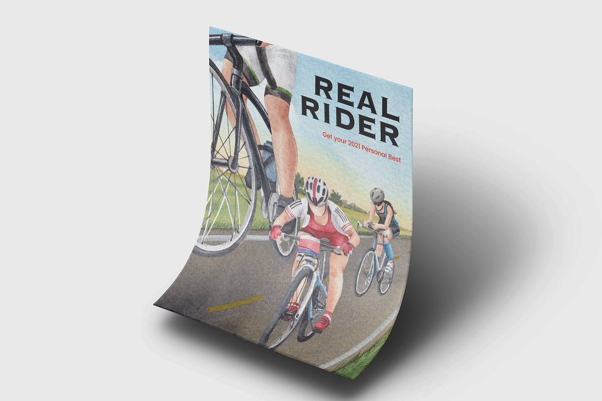 Bicycle Riding Watercolor, a Decorative Illustration by CreativeValuation (Photo 9 of 12)
