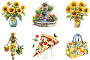 Watercolor Italy Summer Clipart, an Illustration by Designking (Thumbnail 3 of 5)