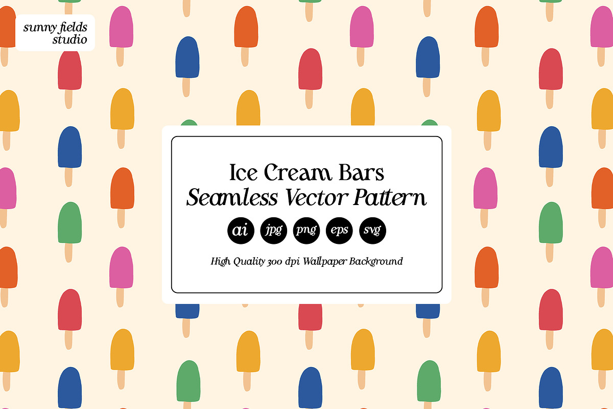 Ice Cream Bars Seamless Pattern, a Pattern Graphic by Sunny Fields Studio (Photo 1 of 10)