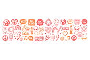 Retro Positive Doodle Clipart, an Illustration by designvectx (Thumbnail 3 of 3)