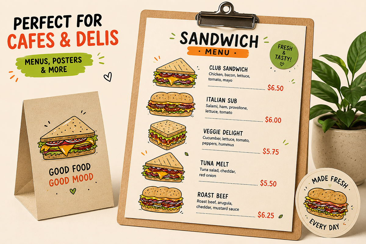 Sandwich Doodles & Food Clipart, a Food Illustration by Oktyabr (Photo 4 of 5)
