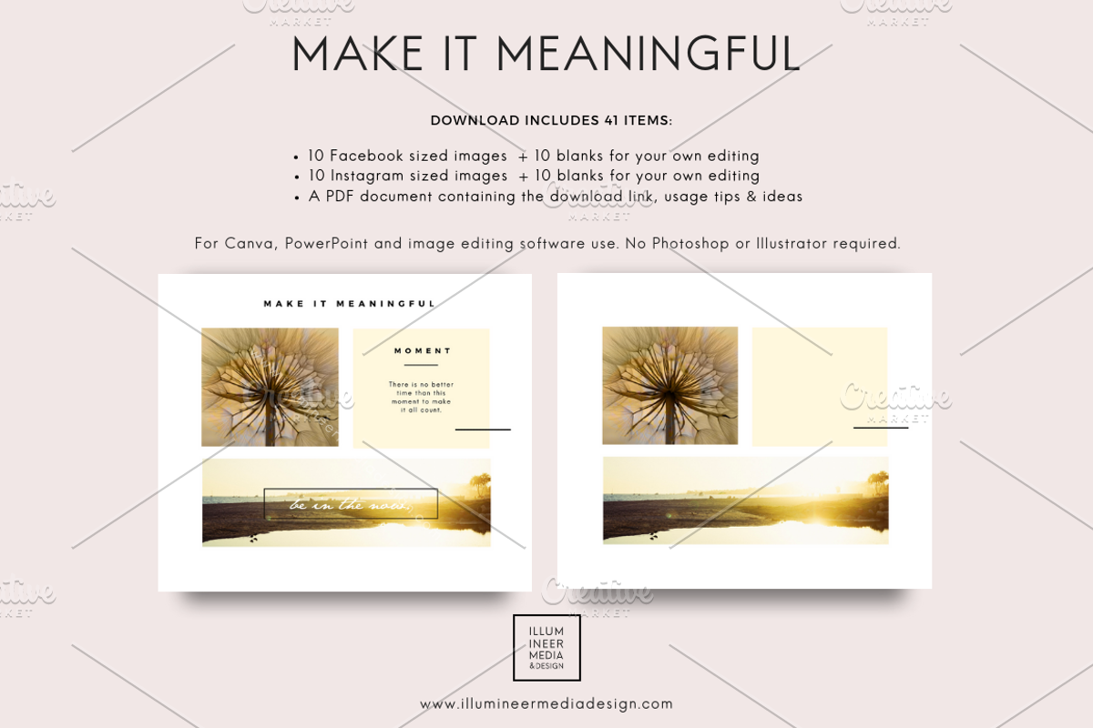 MAKE IT MEANINGFUL Social Media Pack, a Social Media Template by Illumineer Media & Design (Photo 4 of 5)