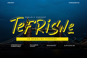Tefrisne - 3D Monoline Font, a Script Font by Dhabee (Thumbnail 1 of 11)