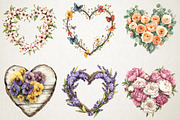 Hello Spring Floral Heart Clipart, an Illustration by RobertsArt (Thumbnail 2 of 5)