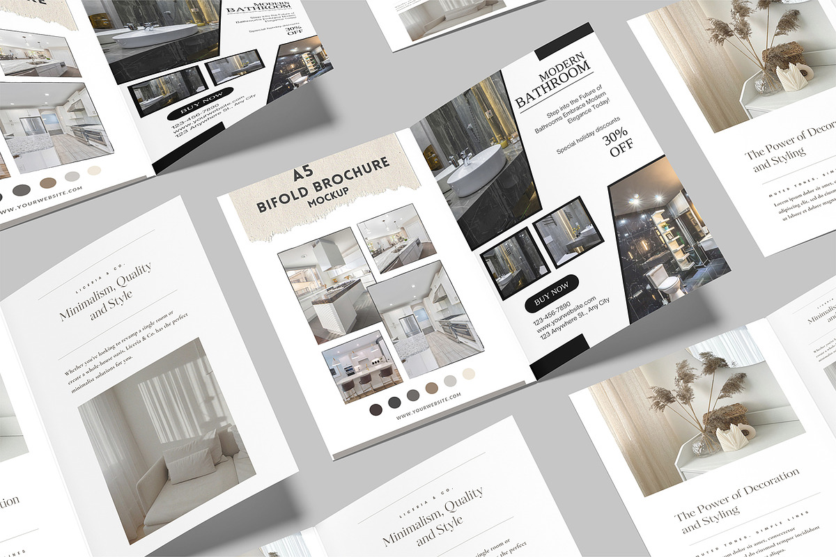 A5 Bifold Brochure Mockup, a Flyer Template by lamorastudio (Photo 7 of 11)