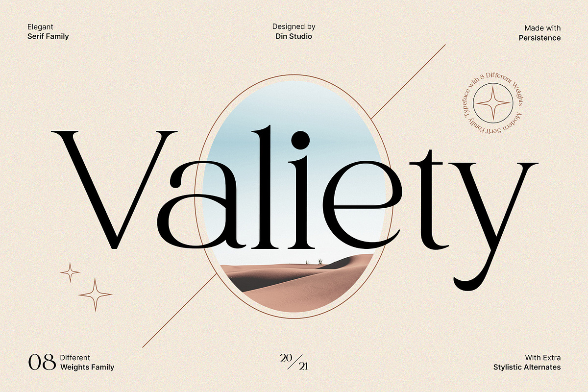 Valiety, a Serif Font by din-studio.com (Photo 1 of 10)