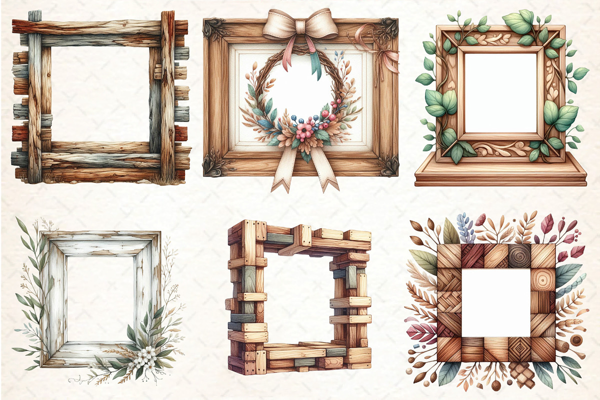 Wooden Frame Sublimation Clipart, an Illustration by DreamCafeArt (Photo 3 of 5)