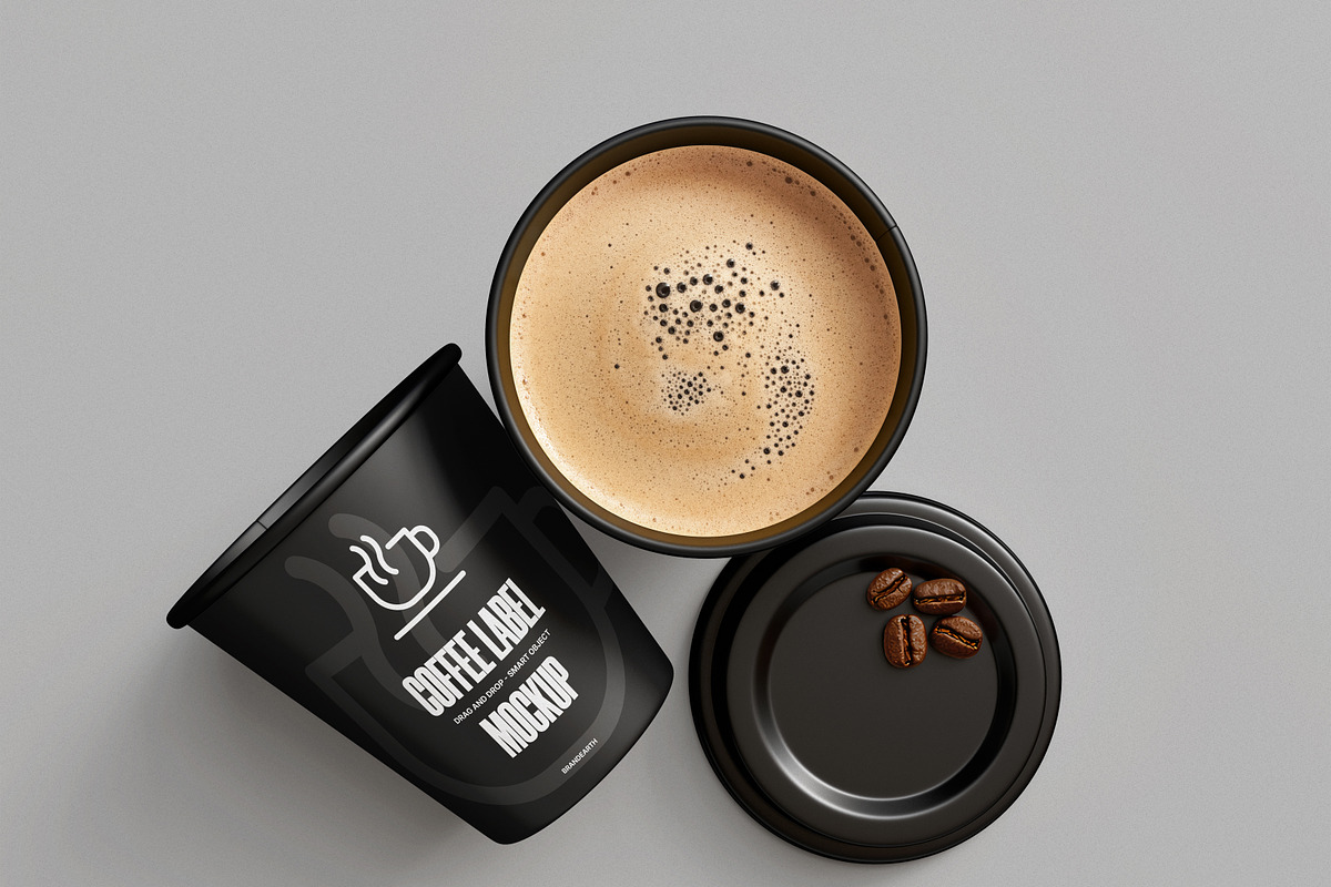 Coffee Cup Label Mockup, a Cups & Container Mockup by Brand Earth (Photo 4 of 4)