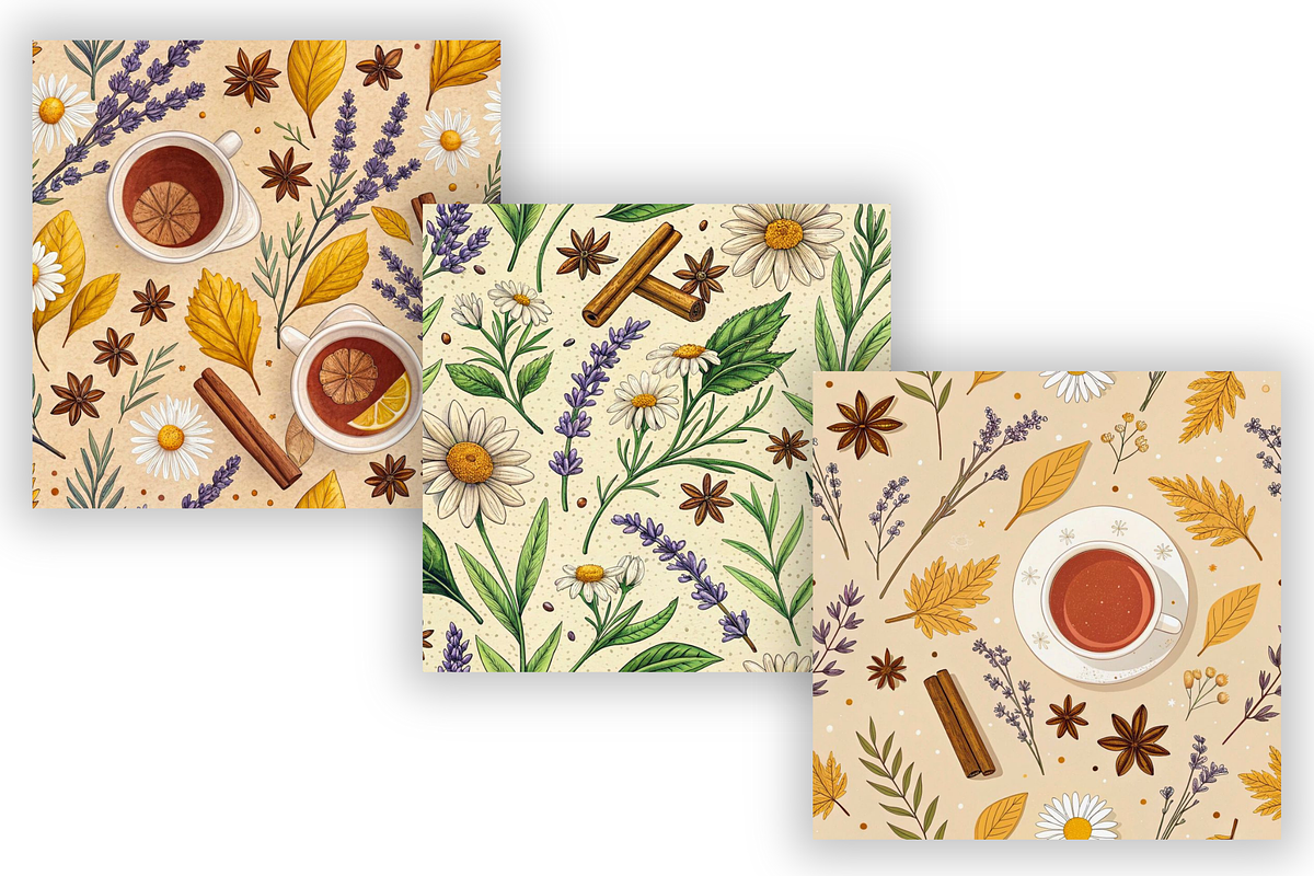 Autumn Tea Blends Digital Paper, a Pattern Graphic by FloridPrintables (Photo 4 of 7)