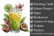 Whimsical Summer Cocktail Clipart, a Seasonal Illustration by Canvas Craft (Thumbnail 3 of 7)