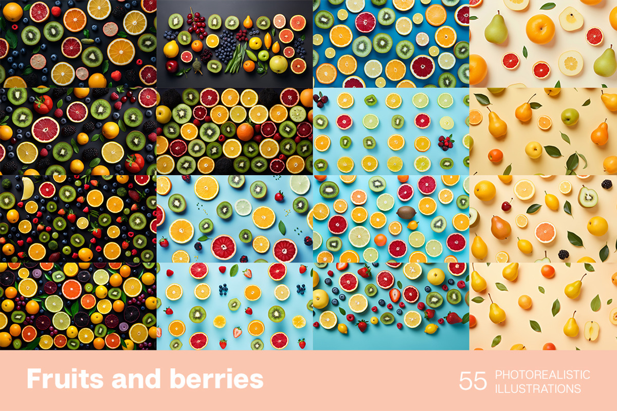 Fruits and berries. Patterns, a Food Illustration by Handmadefont (Photo 6 of 12)
