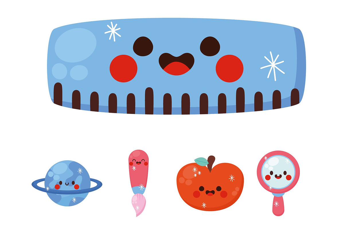 School Kawaii Illustration Set preview 3