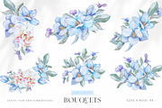 Watercolor clipart Navy tulips, a Decorative Illustration by MariGraphic boutique (Thumbnail 3 of 9)