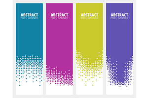 Abstract pixel banner. Vertical, an Illustration by winwin.art