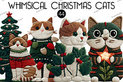 Whimsical Christmas Cats Clipart, an Illustration by DreamArtGraphic (Thumbnail 1 of 5)