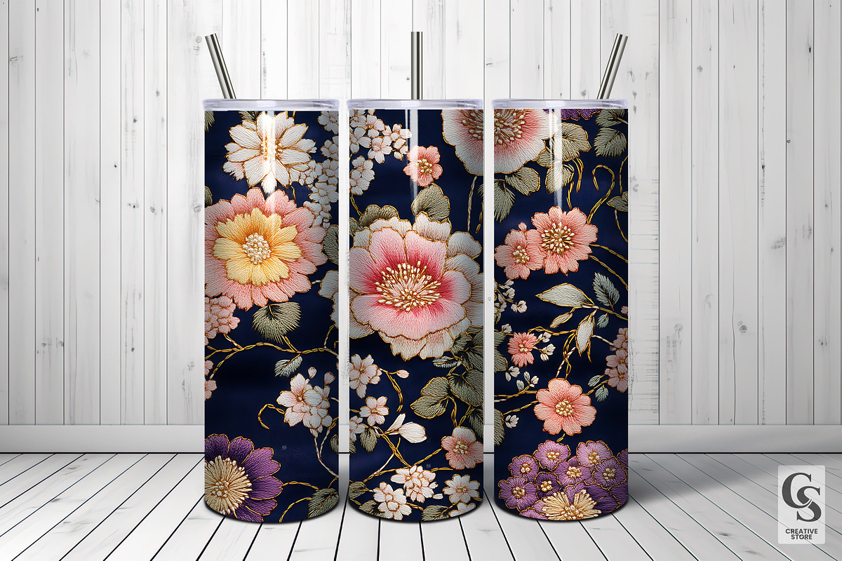 Japanese Floral Embroidery Pattern, a Pattern Graphic by Creative Store (Photo 5 of 5)