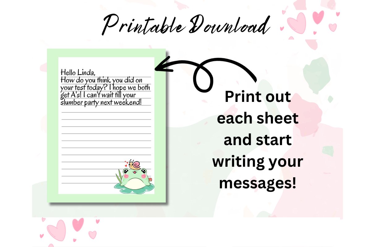 Cute Frog Stationery Printable PNG, a Stationery Template by Pixels N Bows (Photo 4 of 4)