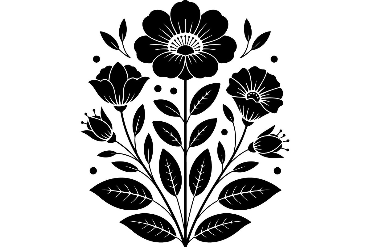 Black Wildflower Bouquet Set, an Object Graphic by jahid234 (Photo 3 of 13)