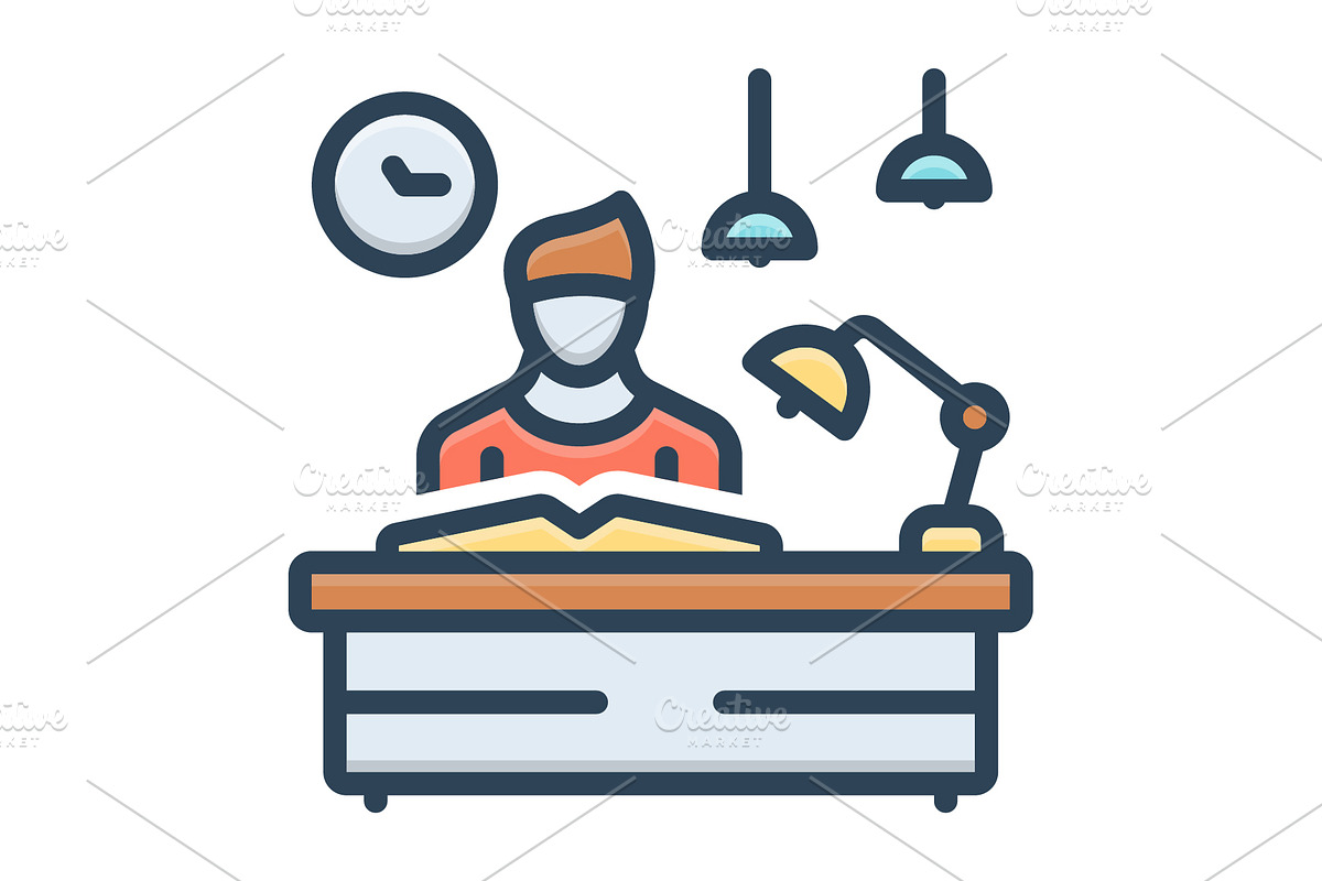 Study perusal color icon, a Duotone Icon by Creative priyanka
