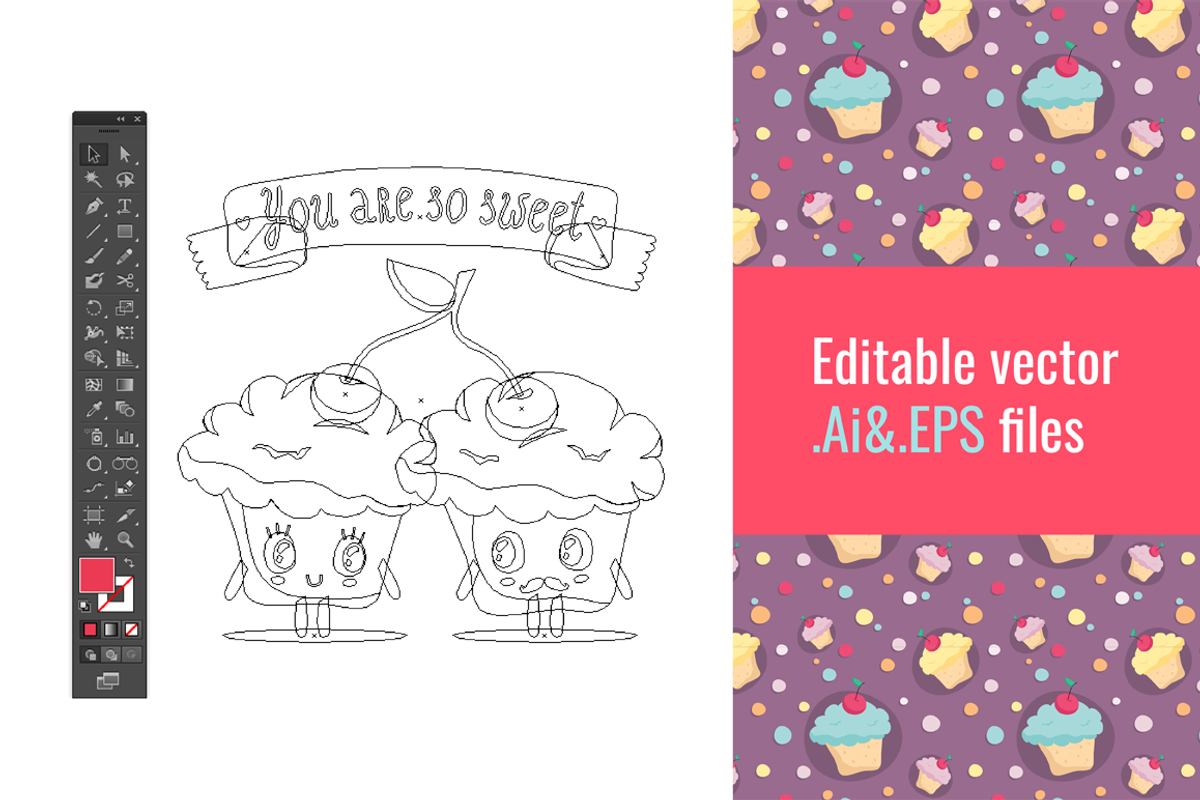 Sweet cupcakes, an Illustration by Zhe Vasylieva (Photo 2 of 4)