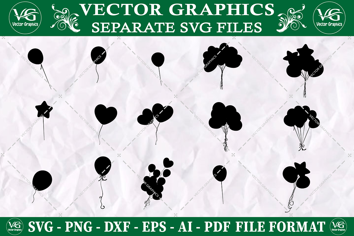 Ballon Svg, balloon bundle svg, an Illustration by Vector Graphics ...