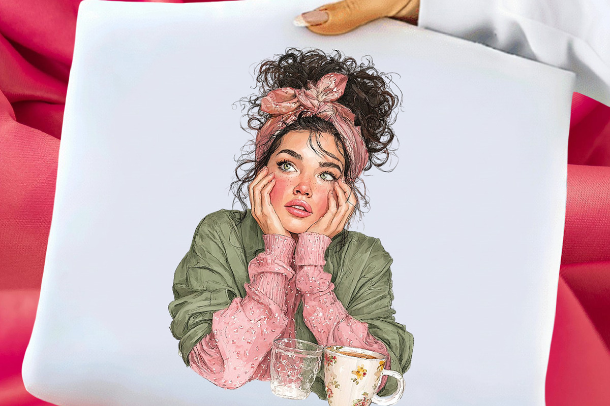 Whimsical Valentine Coffee Girl Clip, an Illustration by Libby Wishes (Photo 5 of 7)